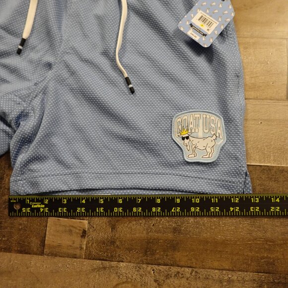GOAT USA Mesh Shorts Men’s Small Carolina Blue Dot Print Athletic NWT - Picture 9 of 12